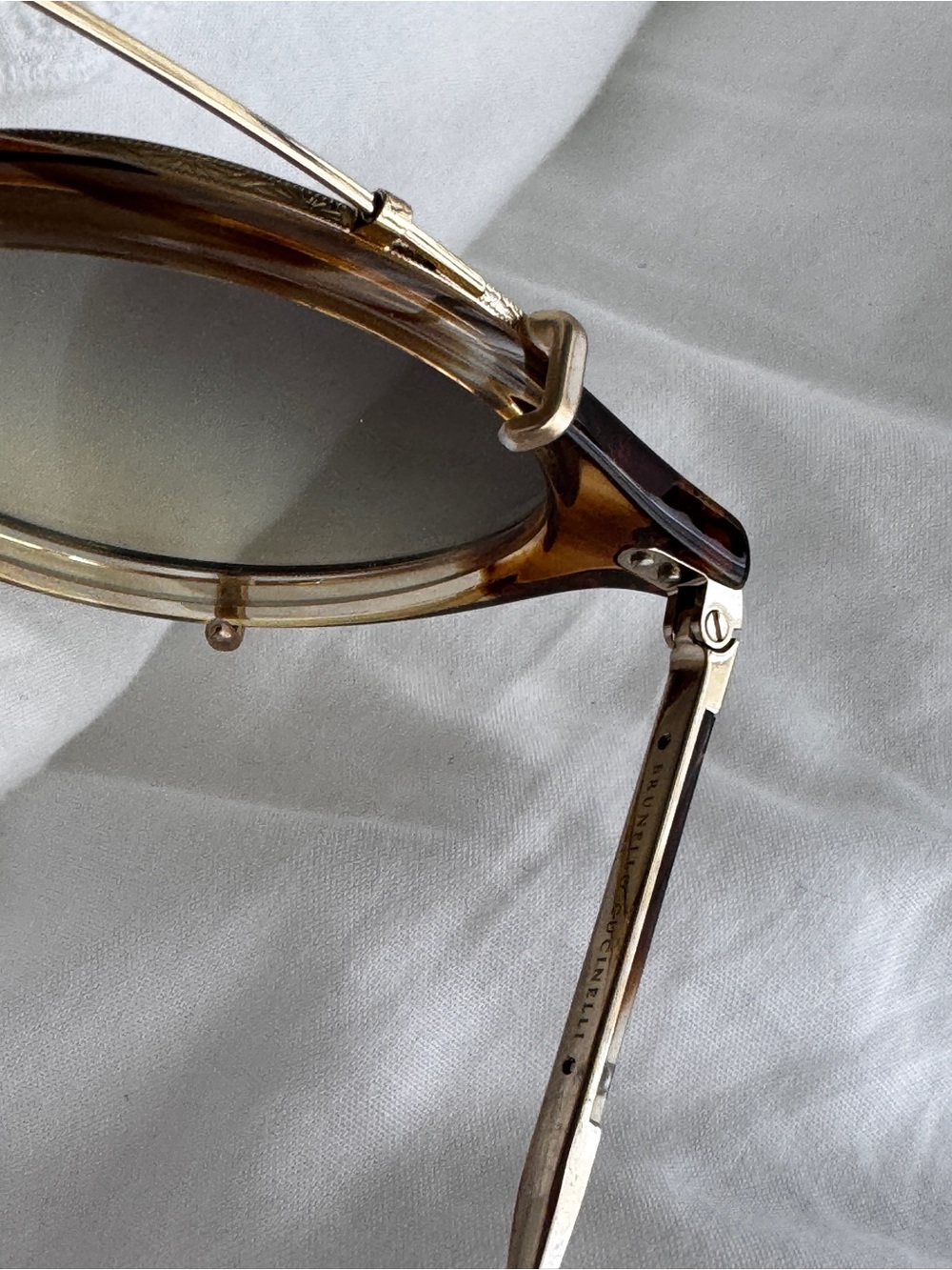 Oliver Peoples // Brunello Cucinelli Round Tortoiseshell Sunglasses - Picture 9 of 12